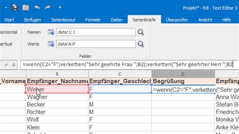 Serienbrief Mit Wenn Dann Sonst Regel In Excel Statt In Word Dokument