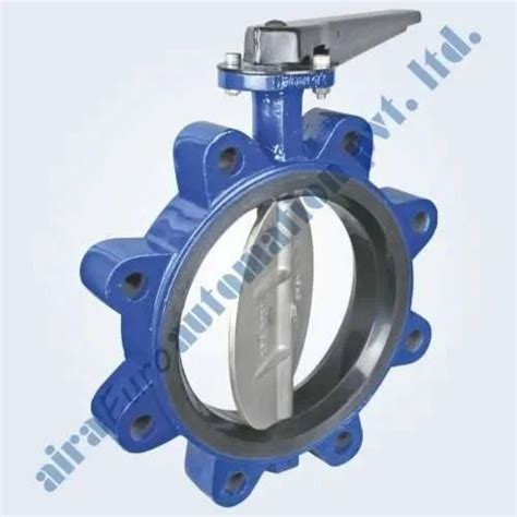 Blue Concentric Disc Wafer Type Rubber Lined Butterfly Valve Lug Type