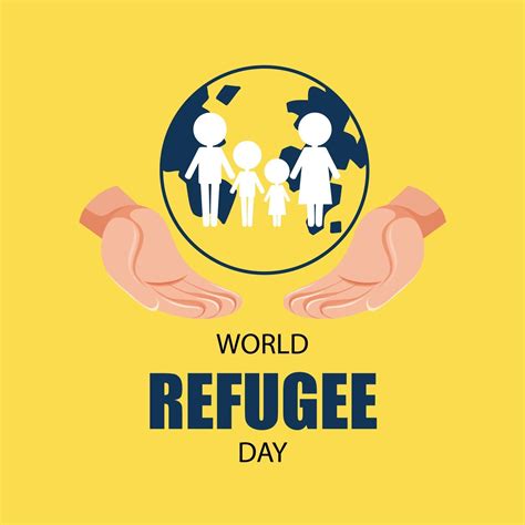 World Refugee Day Banner With People Sign On Globe 2583604 Vector Art