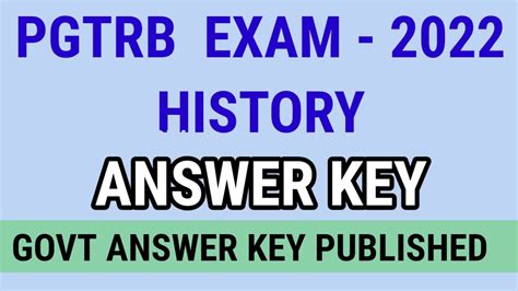 PG TRB HISTORY 2022 ANSWER KEY GOVT ANSWER KEY PREVIOUS YEAR QUESTION