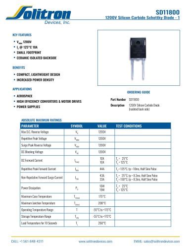 Solitron Devices 所有产品目录和PDF技术手册