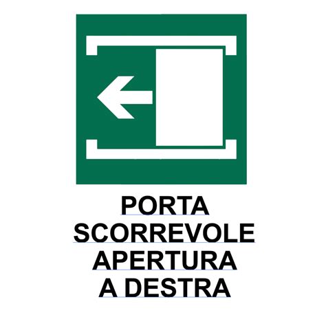 Cartello Segnaletico PORTA SCORREVOLE DESTRA Cod Art PSD Cartelli