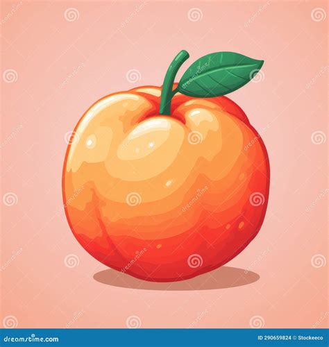 Colorful Peach Pixel Art 8 Bit Style Game Item Stock Illustration