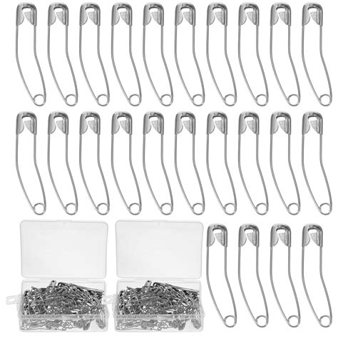 200pcs Safety Pins Stainless Steel Curved Pins Durable Curved Safety