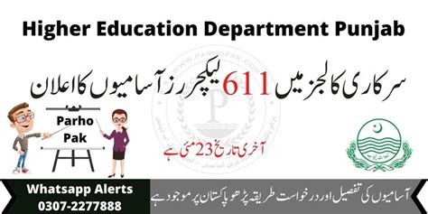 PPSC Lecturer Jobs May 2022 At Higher Education Department Punjab