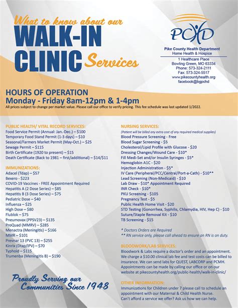 Walk-in Clinic – Pike County Health Department Home Health & Hospice