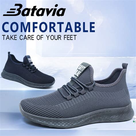 Jual Batavia Sepatu Hitam Pria Baru Fashion Sepatu Pria Olahraga Nyaman