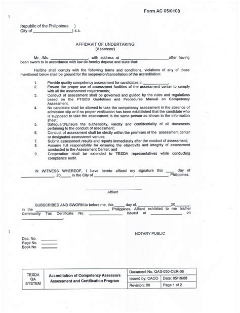 Petition Form And Joint Affidavit Of Undertaking Affidavitform Net