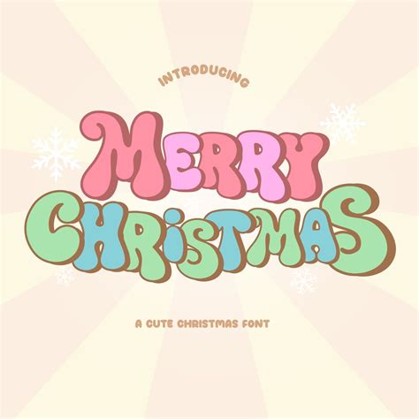 Merry Christmas Font Cute Christmas Font For Cricut Groovy Retro Font