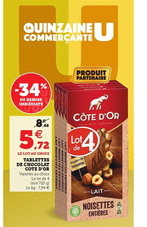 Promo Tablettes De Chocolat C Te D Or Chez U Express Icatalogue Fr