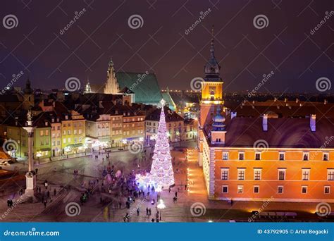 Old Town at Night in Warsaw Stock Image - Image of sightseeing ...