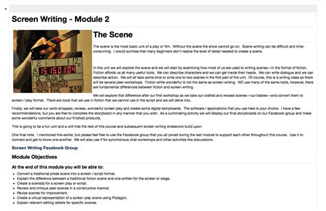 Screen Writing, Module 2 – The Scene – Fabio Cominotti