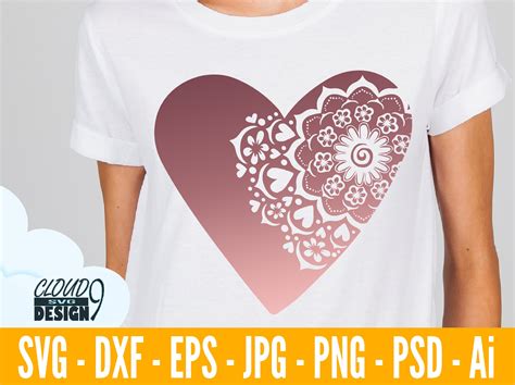 Heart Mandala SVG Files For Cricut Heart SVG Bundle Heart | Etsy