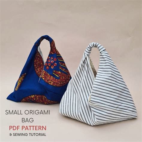 Small Japanese Folded Bag Pdf Sewing Pattern With Tutorial Etsy