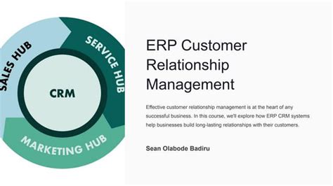 Erp Customer Relationship Management Ppt