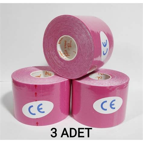 Bia Tape Kinesio 5 cm x 5 M Pembe Rengi Sporcu Bandı 3 lü Fiyatı