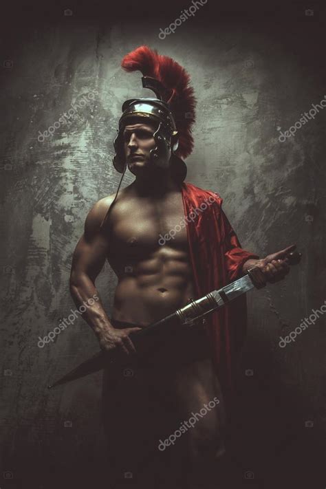 Man In Roman Armour Stock Photo Fxquadro