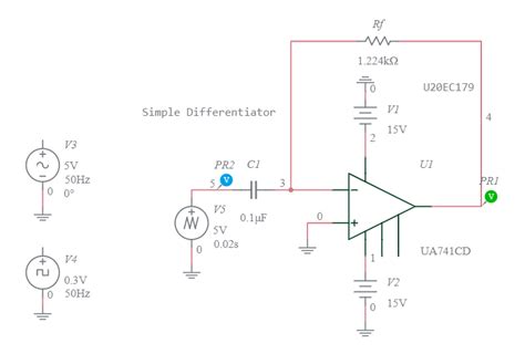 Simple Differentiator Multisim Live