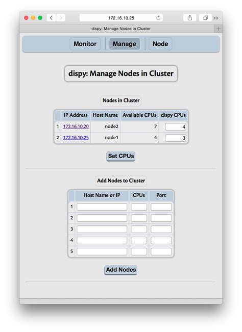 5. Monitor and Manage Cluster — dispy 4.15.0 documentation