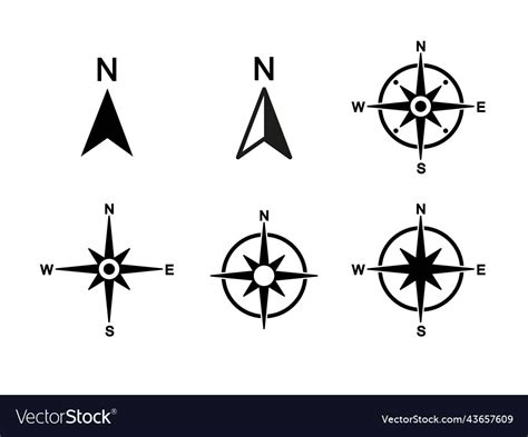 North symbol compass Royalty Free Vector Image