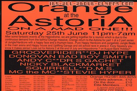 Orange 1994 Rave Hardcore Flyers