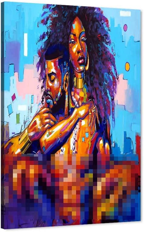 African American Canvas Art Print,Black Love King and Queen Wall Art ...