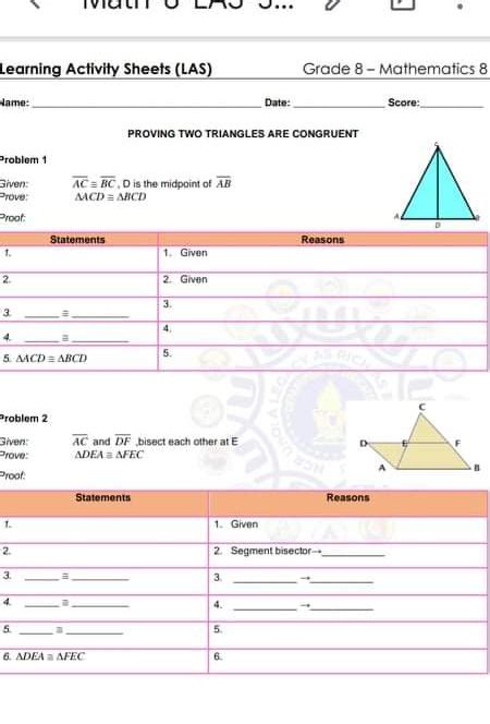 Solved Learning Activity Sheets Las Grade Mathematics Name