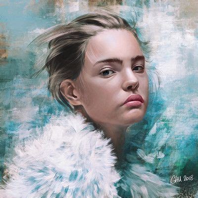 ArtStation Vincent Chu Tseung Kwan O Natalia Vodianova Oil Painting