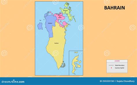 Bahrain Map State And District Map Of Bahrain Stock Illustration