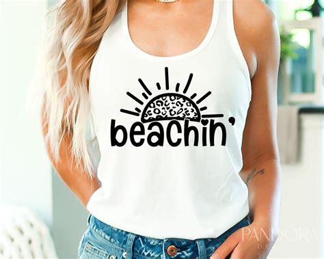 Beachin Svg Funny Summer Svg Beach Svg Leopard Print Svg Etsy