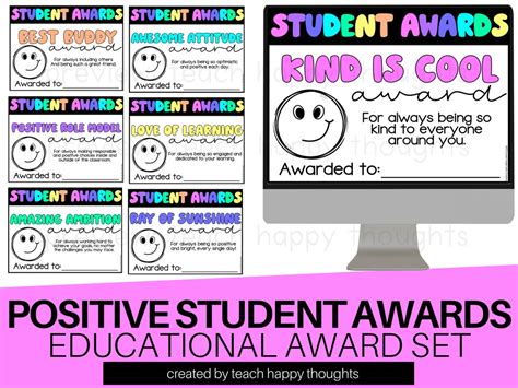 Bright And Positive And Kind Awards For Studentschildren End Of Year