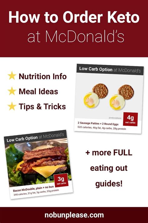 Keto At Mcdonald S Order These Menu Options No Bun Please Keto