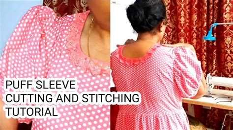 Pleated Puff Sleeve Cutting And Stitching How To Sew Puff Sleeve Dress Puff Sleeve Stitching