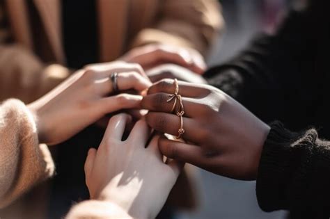 Premium Ai Image Closeup Shot Of A Group Of People Holding Hands In