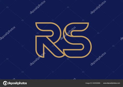 Brown Blue Line Alphabet Letter Logo Combination Company Stock Vector