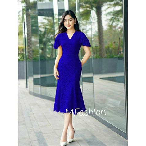 Jual Dress Brukat Duyung Mewah Dres Pesta S M L XL XXL Jumbo Long