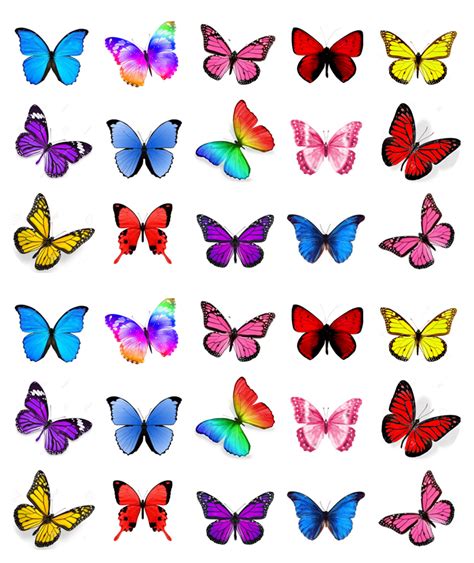 Mixed Butterflies 30 Cupcake Toppers Edible Wafer Paper Fairy Cake