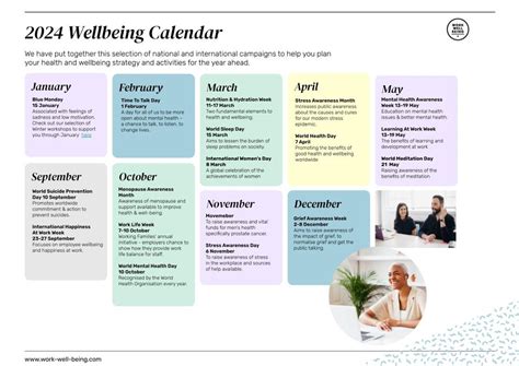 Health And Wellbeing Calendar 2024 Ariela Doroteya