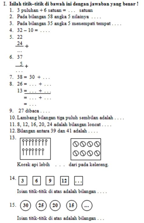 Kisi Kisi Dan Soal Uts 1 Tema 1 Sd Kelas 1 Kurikulum 13 Revisi ~ Ayo Sinau Bareng Latihan Soal