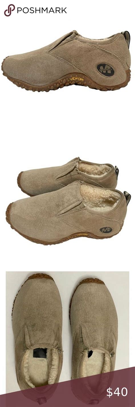 Merrell Yeti Chameleon Moccasins Shearling Lined Classic Taupe Suede