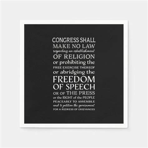 Freedom Of Speech Bill Of Rights Text Paper Napkins Zazzle