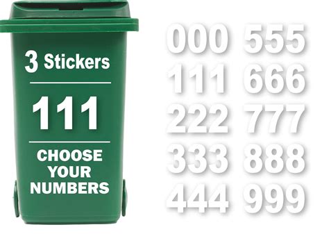 Buy Rubigo 3 Pack Wheelie Bin Numbers For Bins Choice Of Numbers 0 9