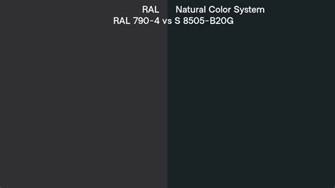 Ral Ral 790 4 Vs Natural Color System S 8505 B20g Side By Side Comparison