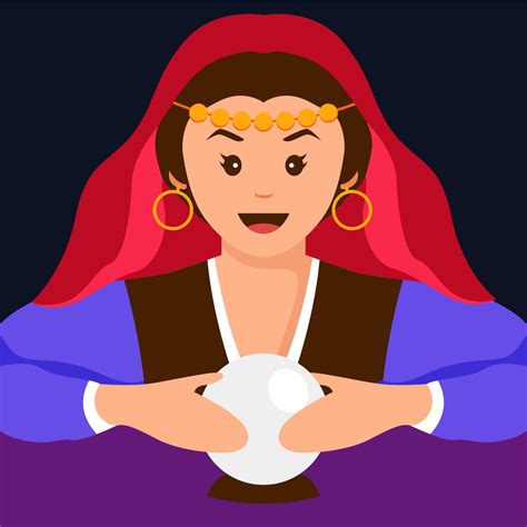 Fortune Teller Flat Illustration 190843 Vector Art At Vecteezy