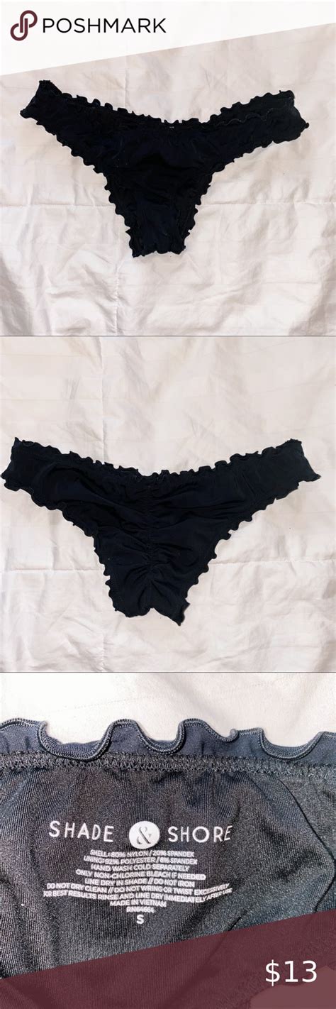 Shade Shore Black Ruffle Bikini Bottoms Ruffled Bikini Ruffle