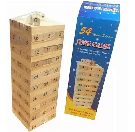 Jenga Juego Educativo Madera Números Yenga