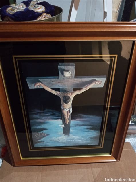 Precioso Cuadro De Cristo Crucificado Tipo Cris Comprar Litograf As