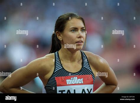 LONDON, ENGLAND - JULY 22: Alina Talay competing in the women's 100m ...