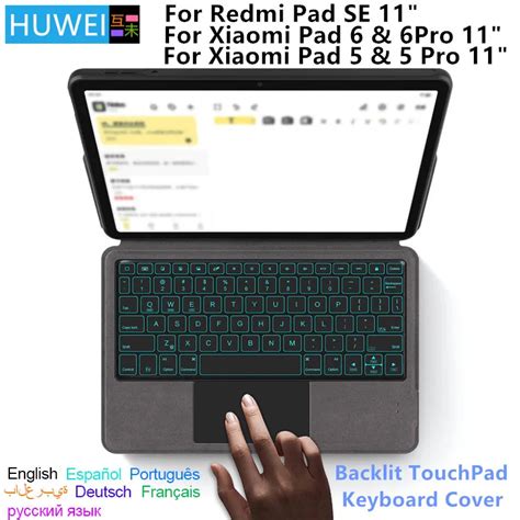 Funda Con Teclado Retroiluminado Para Xiaomi Pad Pro Tablet Mipad