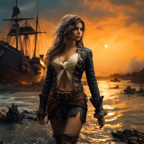 Premium Ai Image Nautical Adventure Girl Sailor Corsair Pirate Pirate